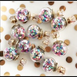 Double Sided Confetti Star Earrings